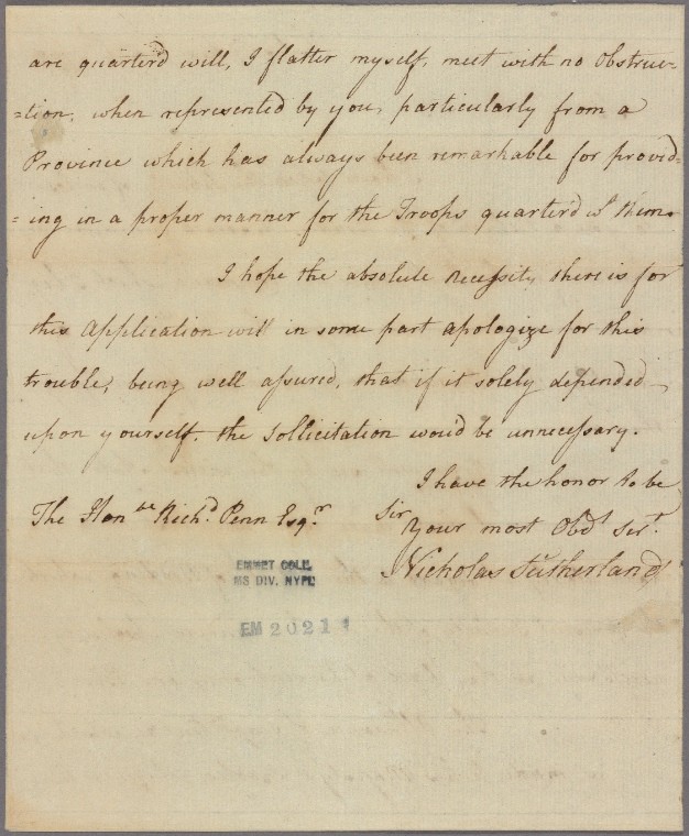 1772 handwritten letter