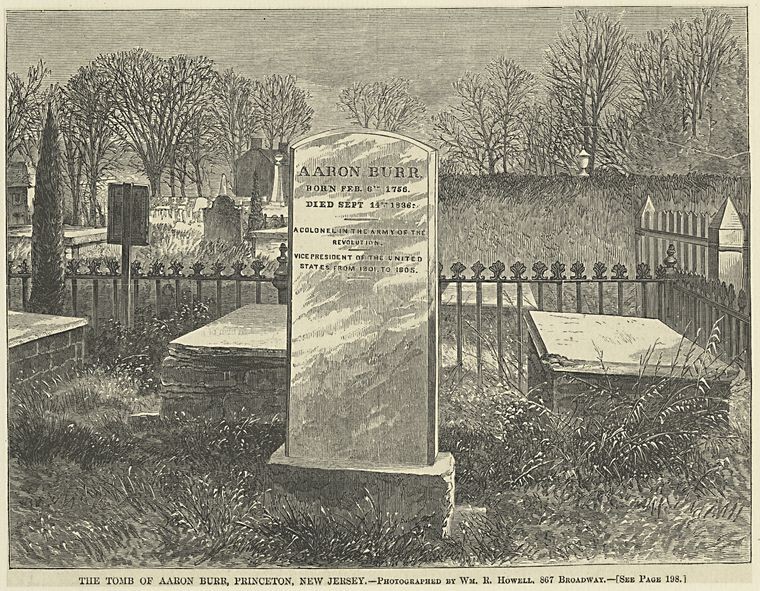 The Tombstone of Aaron Burr, Princeton, NJ.
