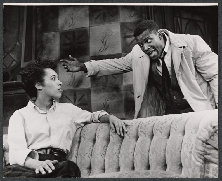 Diana Sands and Sidney Poitier in the stage production A Raisin in the Sun