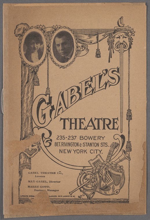 Playbill for Gabel's Theatre, for the show Holy Love