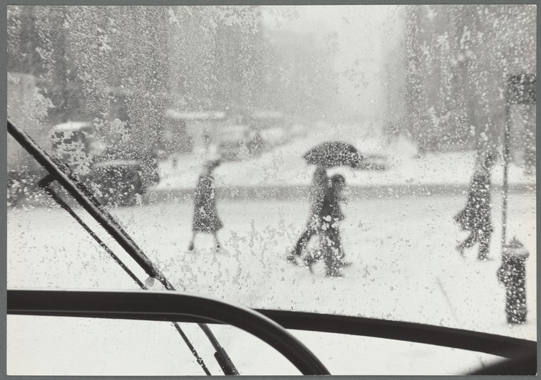 New York City, snowstorm seen from the bus, Third Avenue