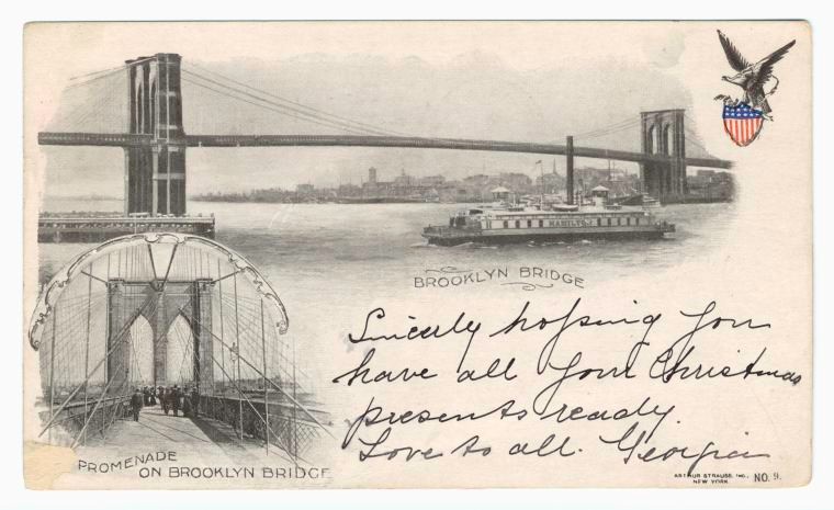 Brooklyn Bridge ; promenade on Brooklyn Bridge
