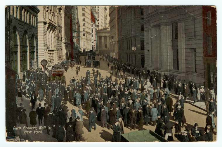 Curb brokers, Wall St., New York