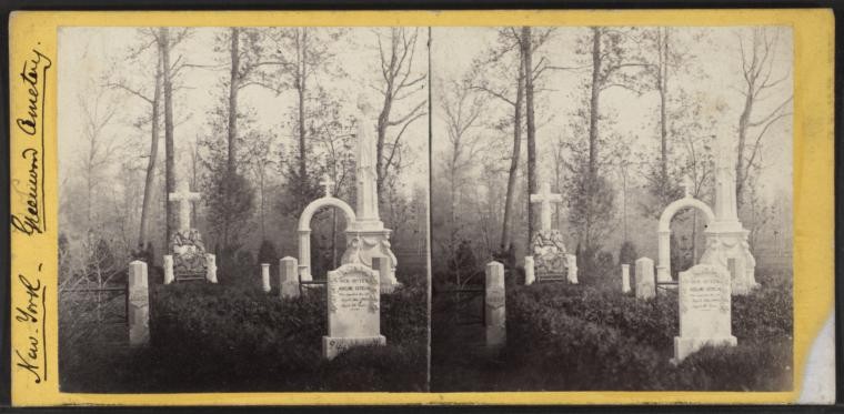 Monuments on Cypress Avenue., Digital ID G91F175_002F, New York Public Library