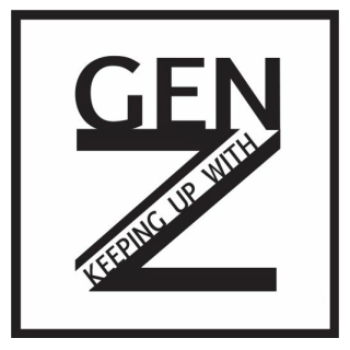 Stylized black and white logo that reads: Keeping Up With Gen Z. 
