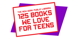 Graphic with retro-style font over a decorative purple rhombus and red text that reads: The New York Public Library 125 Books We Love for Teens