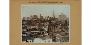 Historic photograph of Manhattan and the Manhattan Bridge
