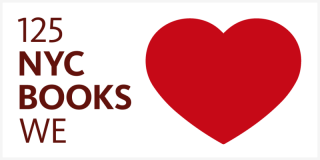 Red text that reads: 125 NYC Books We next to a red heart