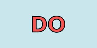 Light blue rectangle with bold red text that reads: Do