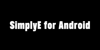 Black background with white text that reads: SimplyE for Android.