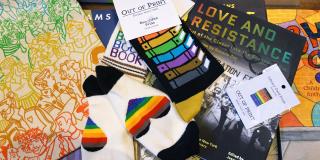 Assortment of Pride-related items available for purchase