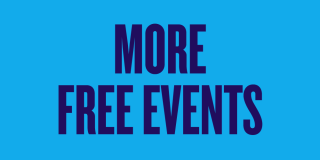 Deep purple text on a blue background reads: More Free Events.