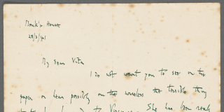 Letter from Leonard Woolf to Vita Sackville-West concerning Virginia Woolf’s death.