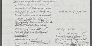 A sheet of lined paper with handwriting, some of which has been crossed out