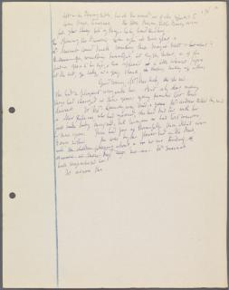 A handwritten journal page written in slanted purple ink, with two hole punches in the left margin.