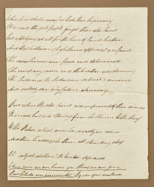 Handwritten page from Jane Austen’s Winchester Races.
