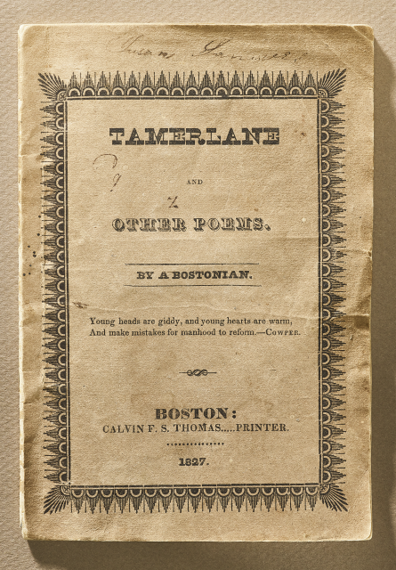 First edition of Edgar Allan Poe’s Tamerlane and Other Poems 