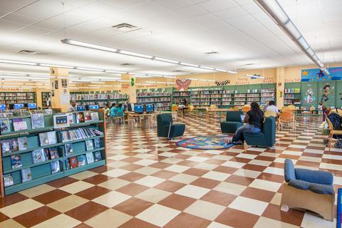 Interior view of Clason's Point Library 